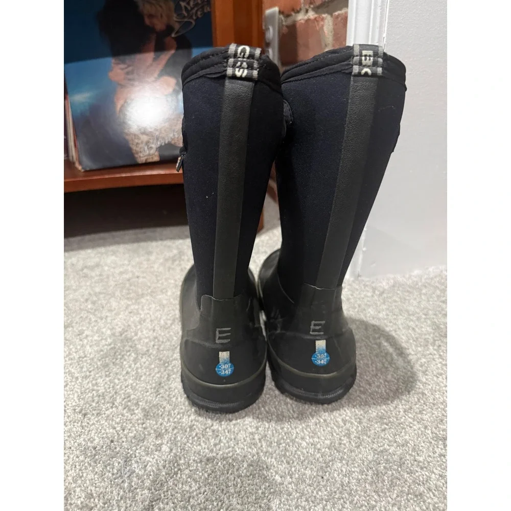 Bogs Classic High Youth Size 4 Black Waterproof Winter Boots